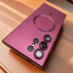 Luxury Magnetic Wireless Charging Matte Case for Samsung Galaxy S22-S25 Ultra | Shockproof Soft Half-Wrapped Cover