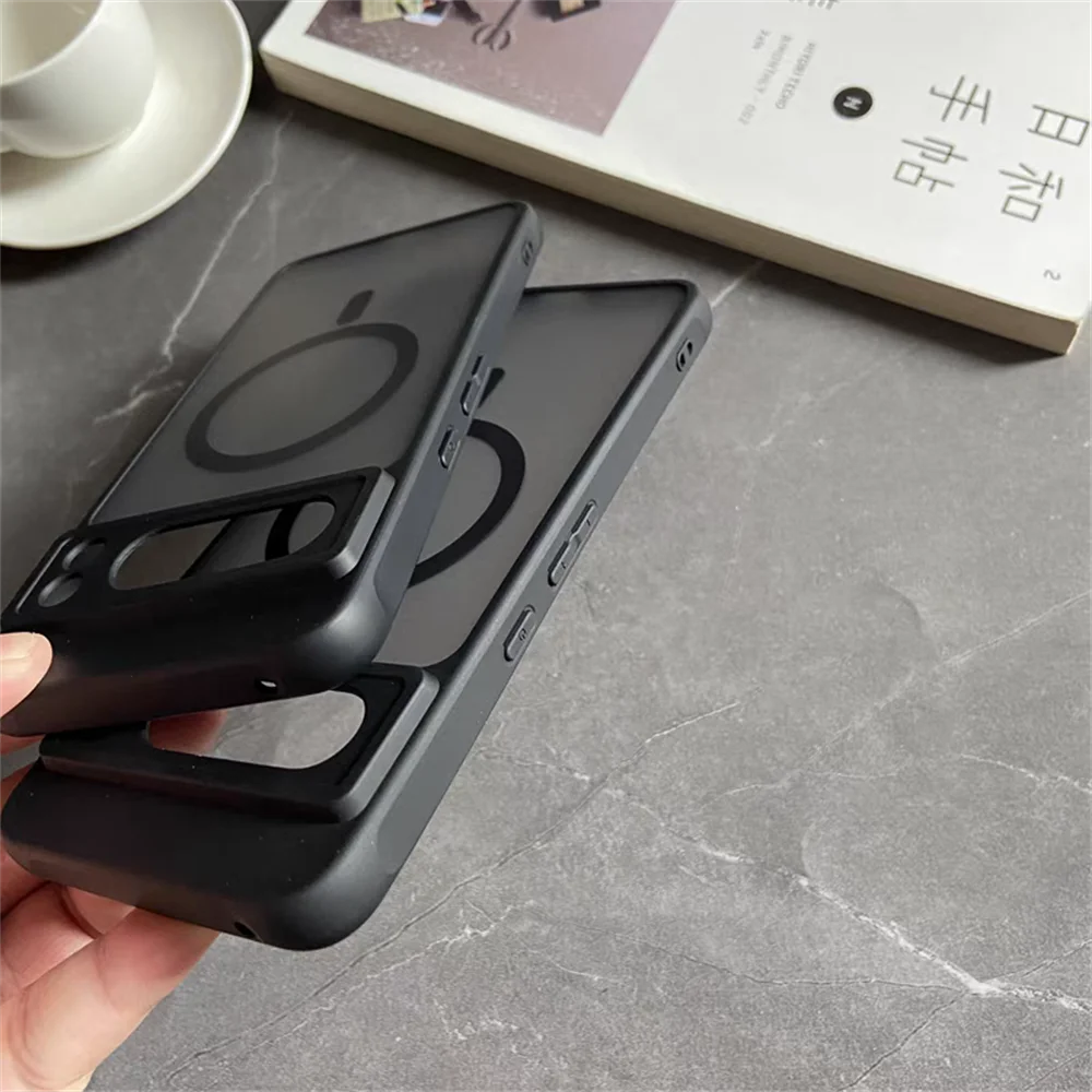 Google Pixel 6 / 6A / 6 Pro / 7 / 7A / 8 / 8A / 8 Pro / 9 / 9A / 9 Pro / 9 Pro XL Case | Matte Translucent Magnetic Wireless Charging Shockproof Half-Wrapped Cover