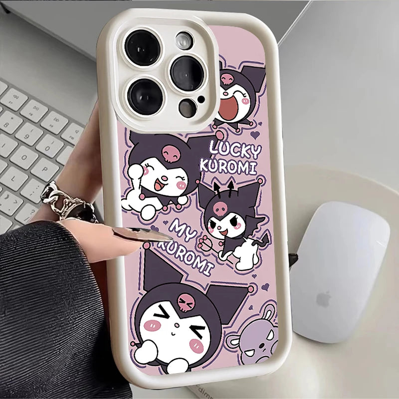 Full-Coverage Cartoon & Geometric iPhone Case | Shockproof & Anti-Fingerprint Protection