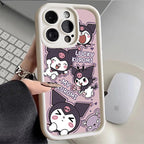 Full-Coverage Cartoon & Geometric iPhone Case | Shockproof & Anti-Fingerprint Protection