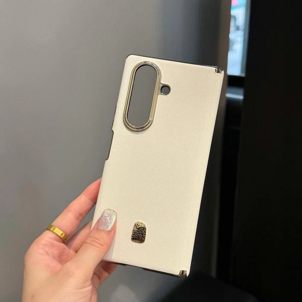 Samsung Galaxy Z Fold 7 Case | Luxury PU Leather Full-Coverage Protective Back Cover