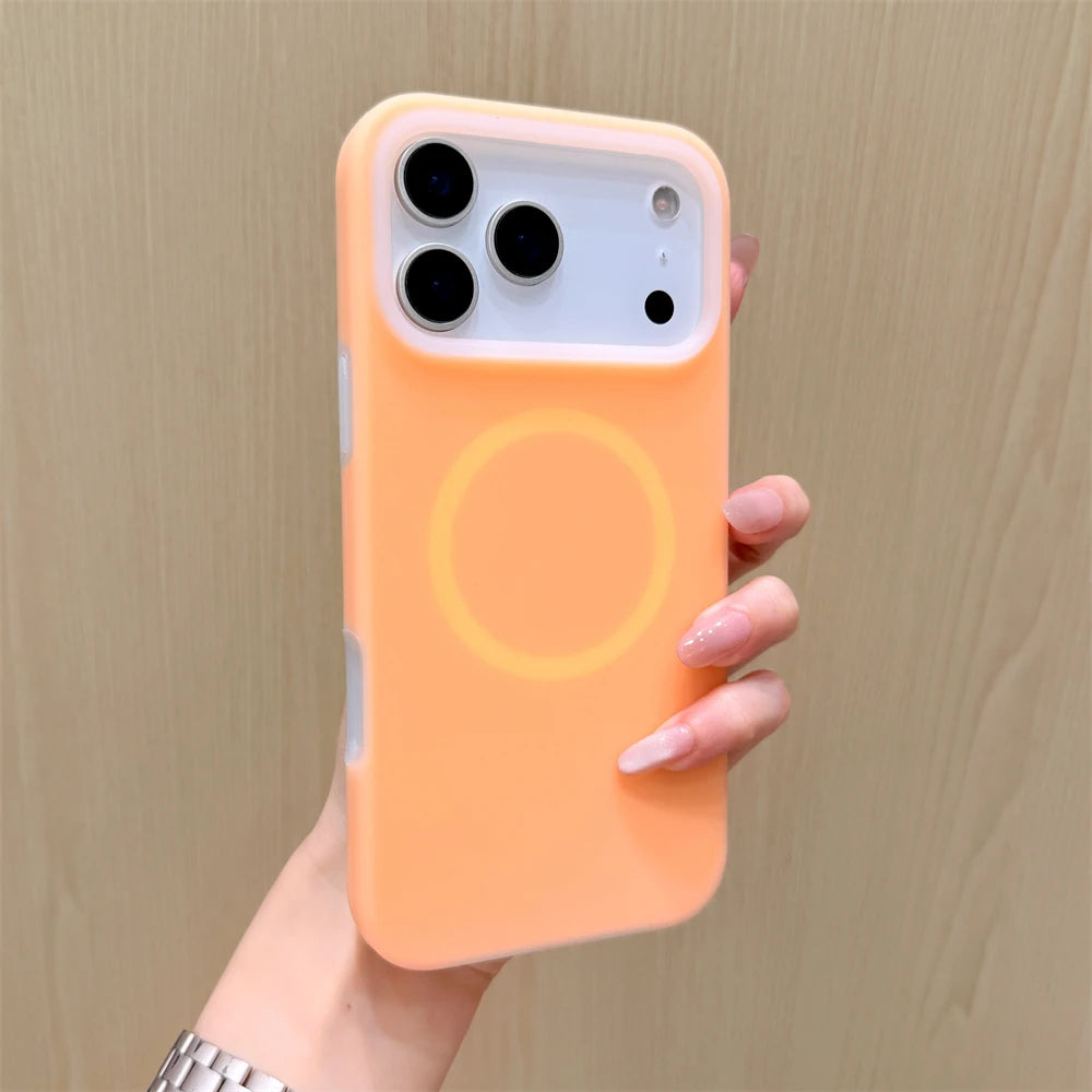 Jelly Candy Soft Silicone Magnetic Case for iPhone 11–17 Series | MagSafe Compatible Half-Wrapped Cover