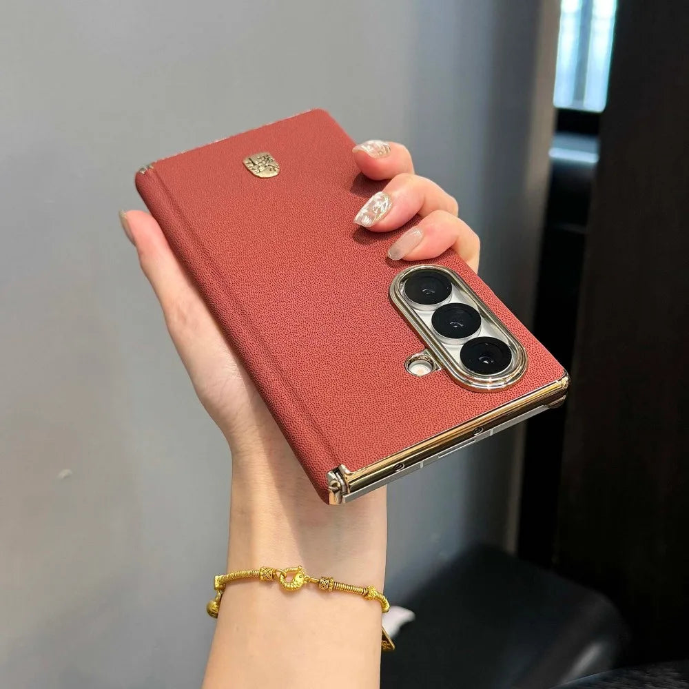 Samsung Galaxy Z Fold 7 Case | Luxury PU Leather Full-Coverage Protective Back Cover