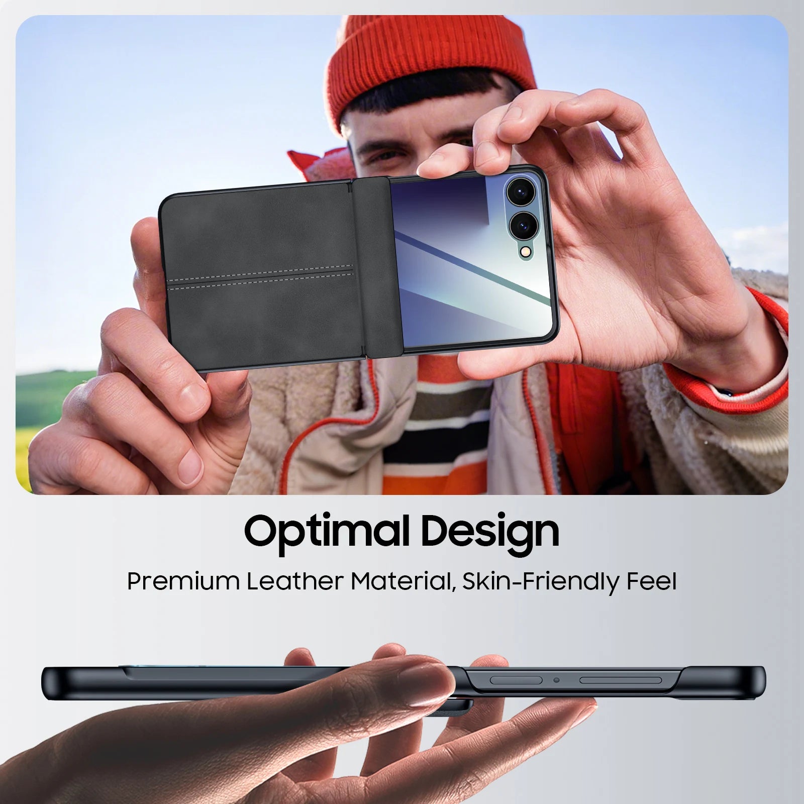 Samsung Galaxy Z Flip 7 Case | Luxury PU Leather Full-Coverage Protective Back Cover