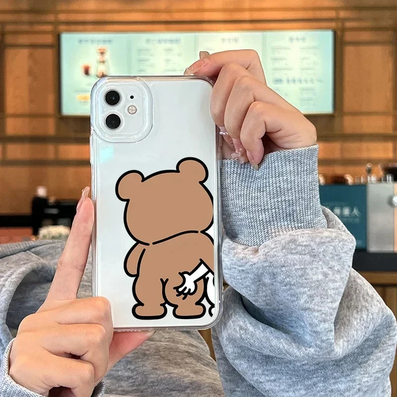 Full-Coverage Cartoon & Animal Silicone Phone Case | Shockproof & Water-Resistant for iPhone