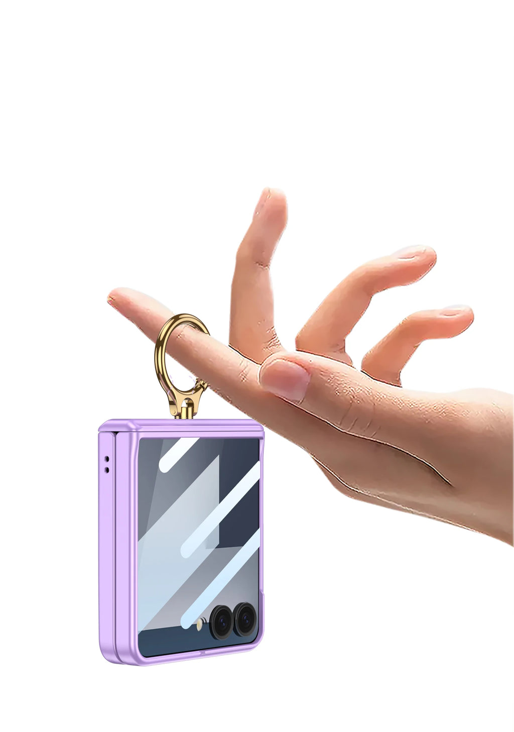 Samsung Galaxy Z Flip 7 Case | Hard Full-Coverage Protective Case with Ring, Middle Hinge & Magnetic Wireless Charging  📱 Short Descriptio