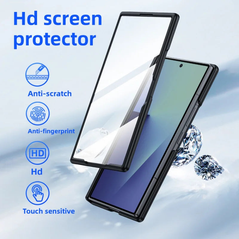 Samsung Galaxy Z Fold 7 Case | Hard Transparent Matte Magnetic Full-Coverage Protective Back Cover