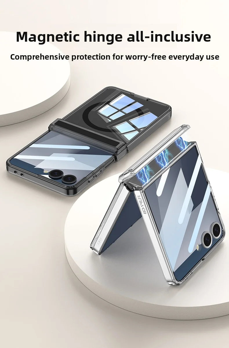 Soft Silicone Full-Coverage Case for Samsung Galaxy Z Flip 7 | Airbag, Magnetic & Magsafe Compatible