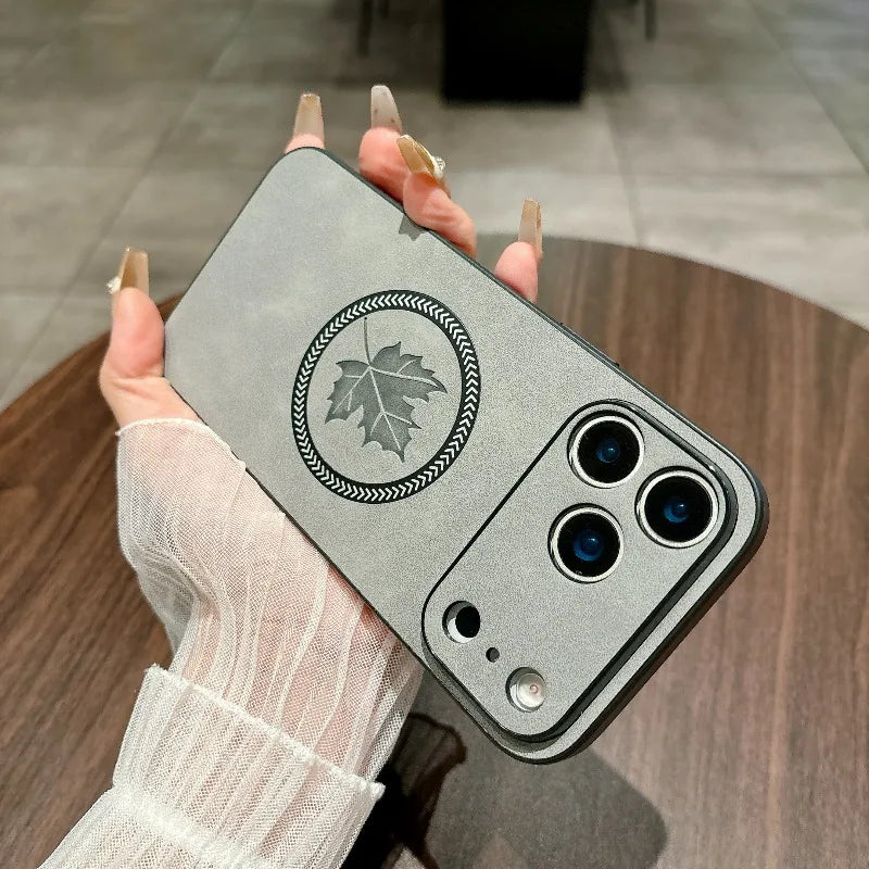 Classic Leather Case for iPhone 11–17 Series | MagSafe Compatible Wireless Charging Magnetic Cover