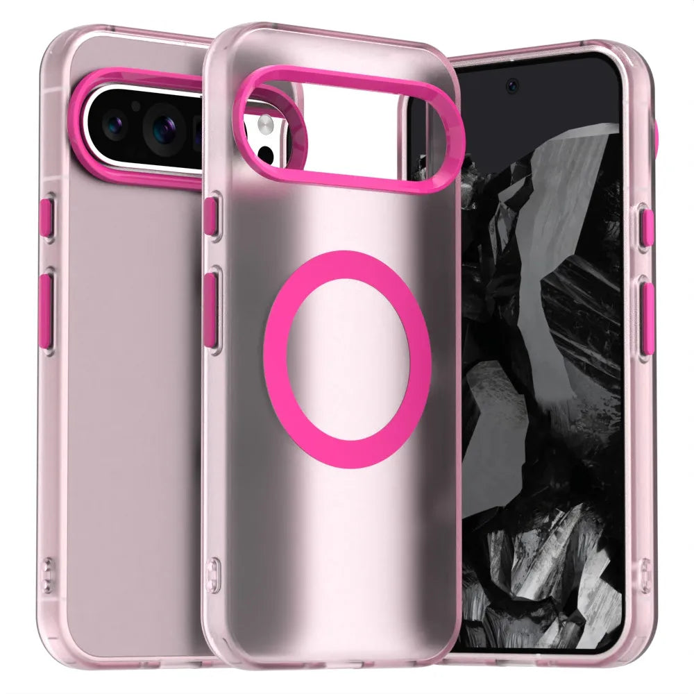 Google Pixel 8 / 8A / 8 Pro / 9 / 9A / 9 Pro XL Case | Matte Clear Magnetic MagSafe Shockproof Frosted Armor Cover