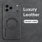 Luxury Sheepskin Magnetic Leather Phone Case for iPhone 11–17 Series | MagSafe Compatible Shockproof Cover