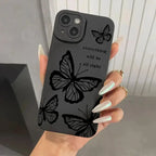 Butterfly Printed Full-Coverage Soft Silicone iPhone Case | Shockproof, Anti-Scratch & Non-Slip