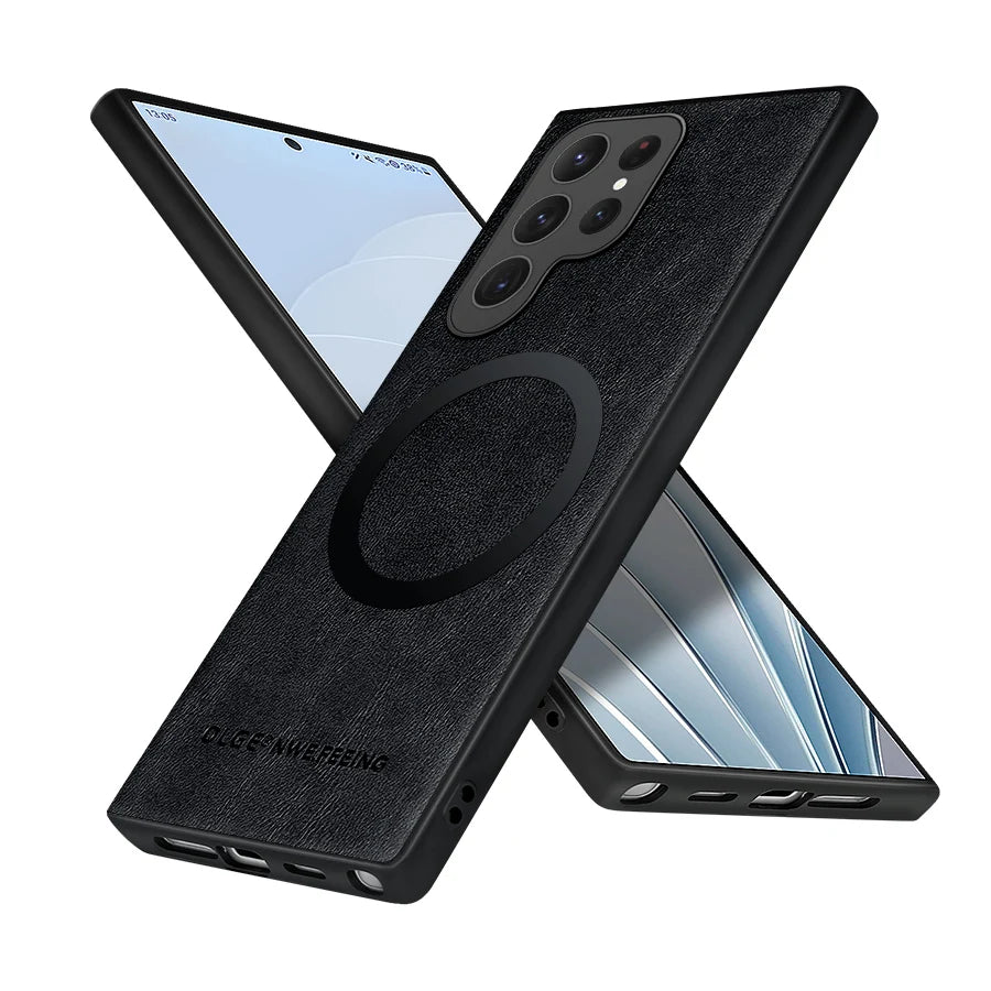 Luxury Leather & Silicone Full-Coverage Case for Samsung Galaxy S23-S24 Series | Shockproof & Waterproof