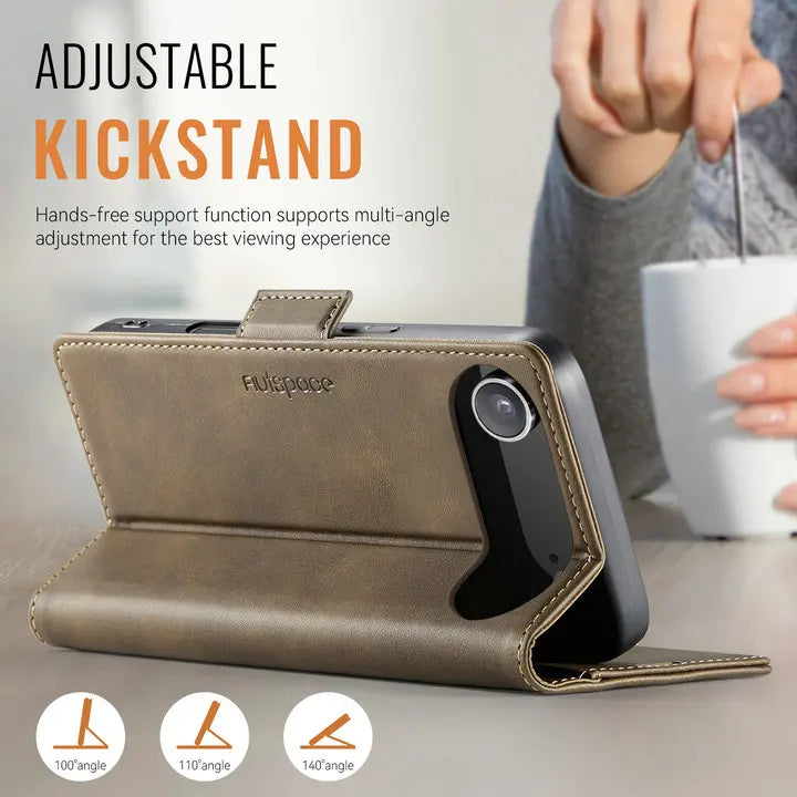 Luxury Magnetic PU Leather Wallet Case with Card & Cash Slots | Shockproof Flip Cover for iPhone