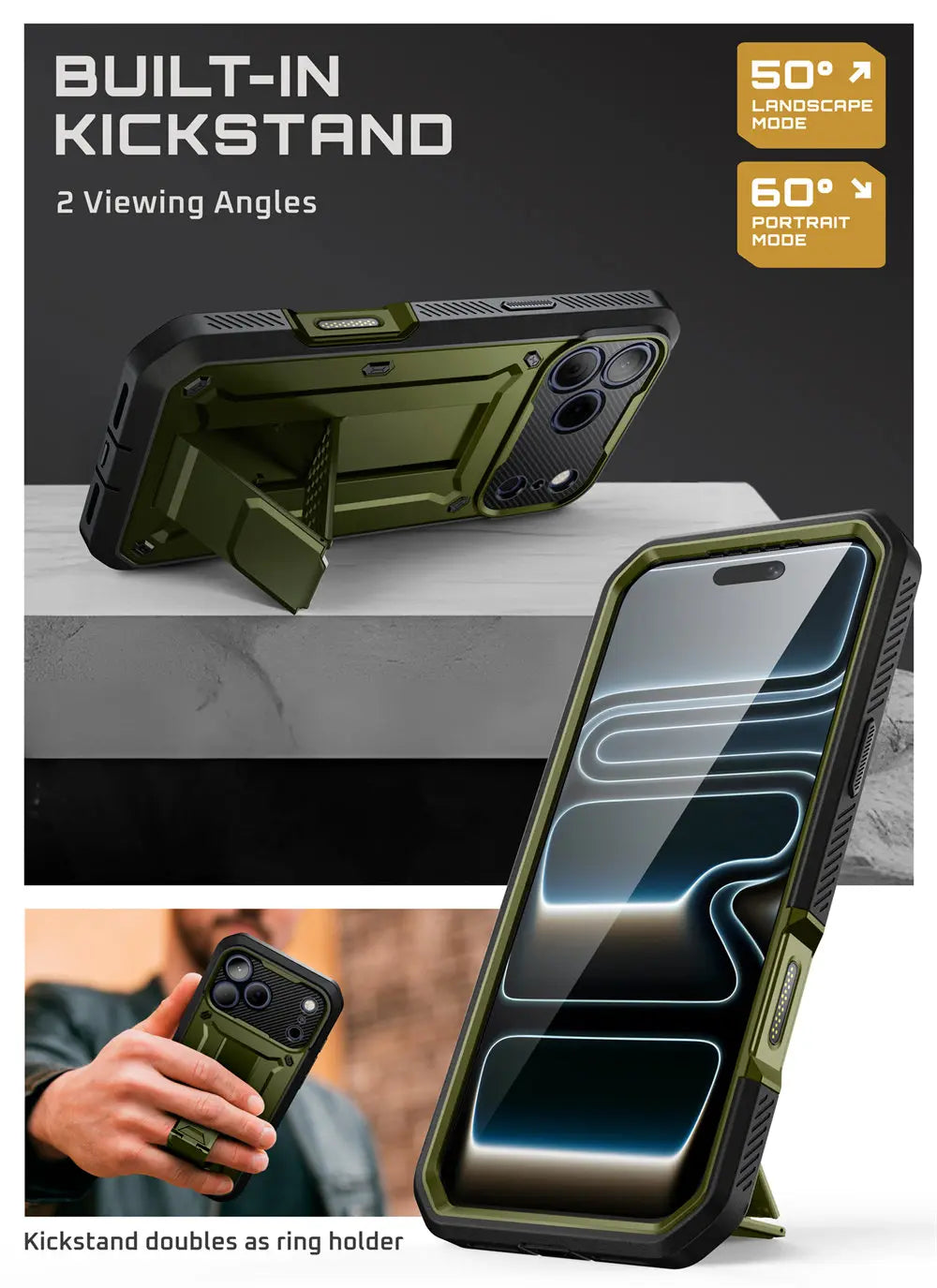 Rugged SUPCASE Full-Coverage iPhone 17 Pro Case | Shockproof with Holster & Kickstand
