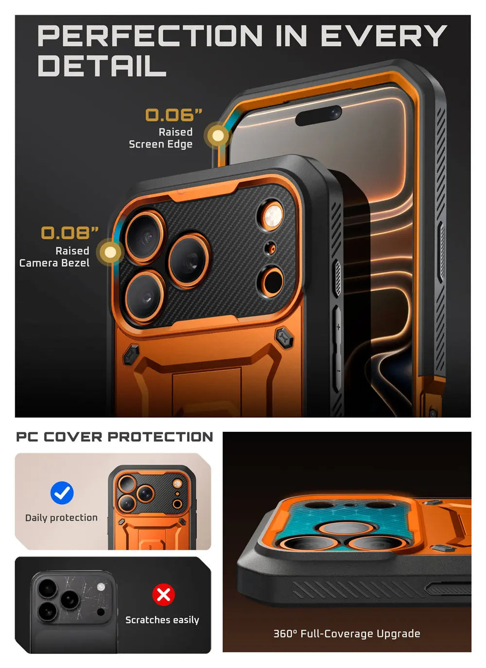 Rugged SUPCASE Full-Coverage iPhone 17 Pro Case | Shockproof with Holster & Kickstand