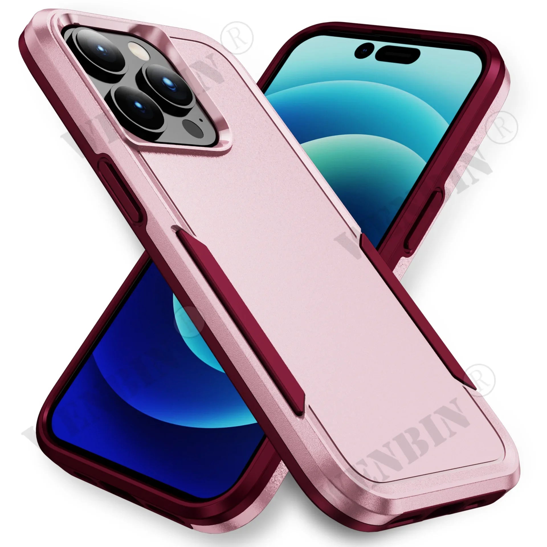 Dual-Layer Plain Plastic Phone Case | Anti-Fingerprint & Dustproof Half-Wrapped Cover for iPhone