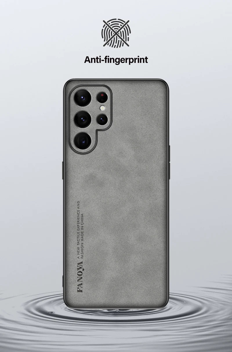 Samsung Galaxy S25/S24/S23 Ultra Plus Case | Luxury Sheepskin Leather Half-Wrapped Case