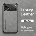 Luxury Sheepskin Leather Phone Case for iPhone 11–17 Series | Matte Half-Wrapped Magnetic Protection Cover