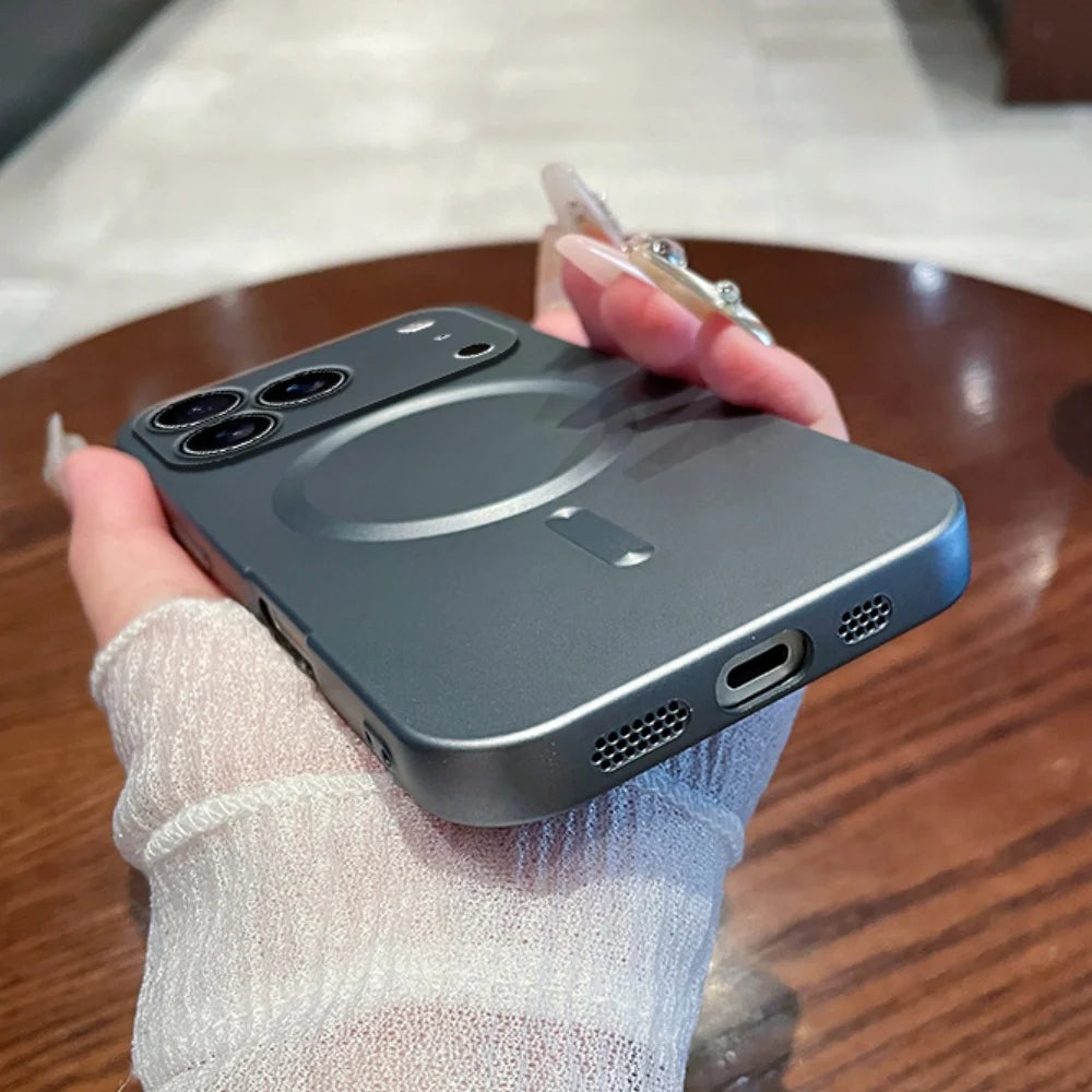 Luxury Matte Magnetic Case for iPhone 11–17 Series | MagSafe Compatible Wireless Charging Protection Cover