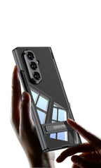 Samsung Galaxy Z Fold 7 Case | Hard Transparent Full-Coverage Protective Case with Stand and Middle Hinge