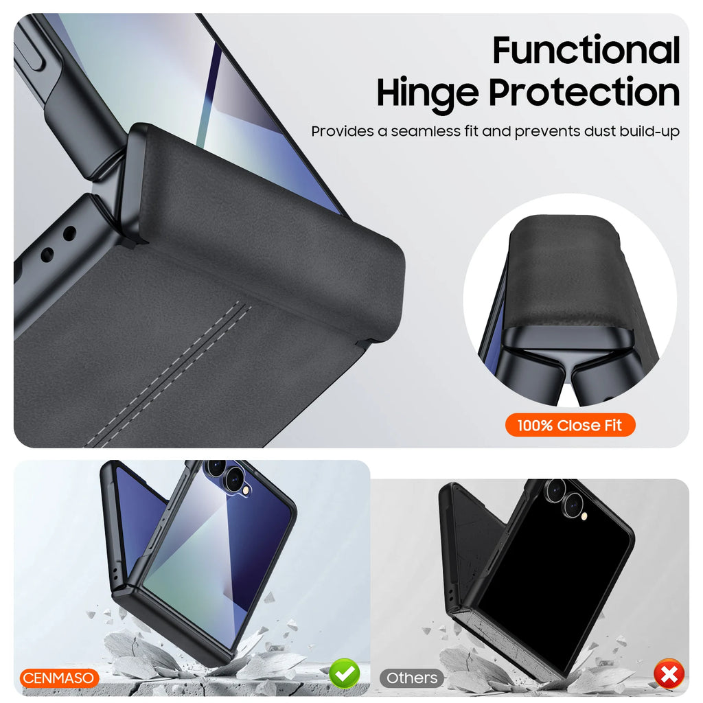 Samsung Galaxy Z Flip 7 Case | Luxury PU Leather Full-Coverage Protective Back Cover