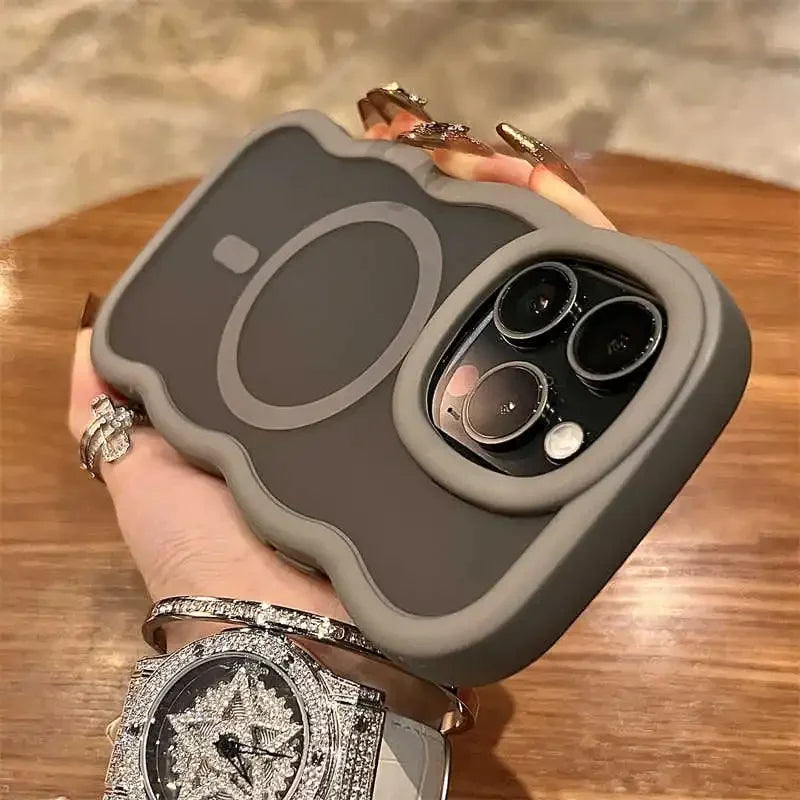 Cute Candy Wave Matte iPhone Case | MagSafe Wireless Charging Compatible