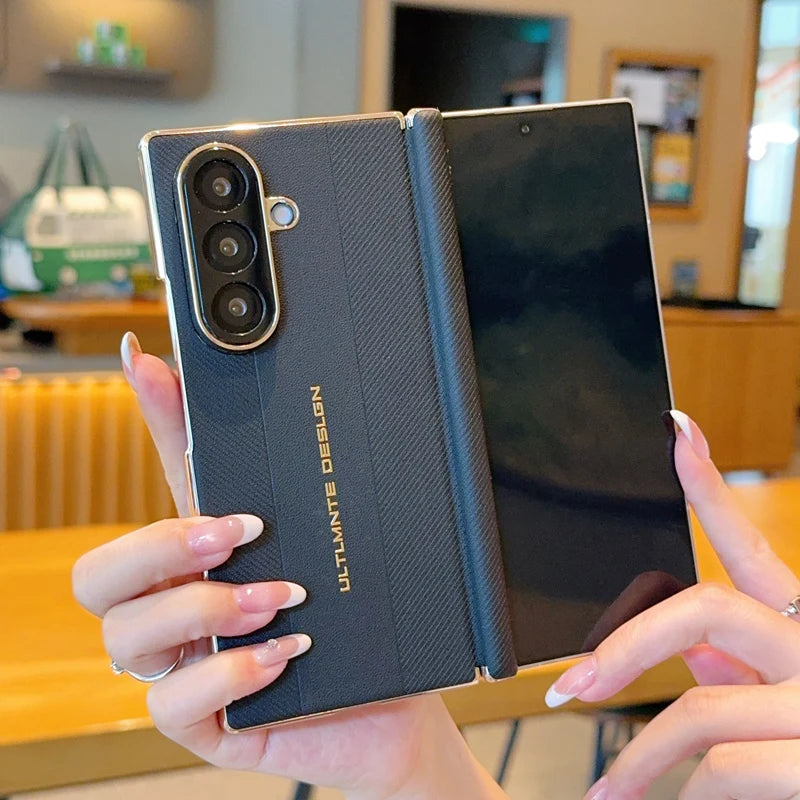 Samsung Galaxy Z Fold 7 Case | Luxury Plating Hard PU Full-Coverage Protective Back Cover