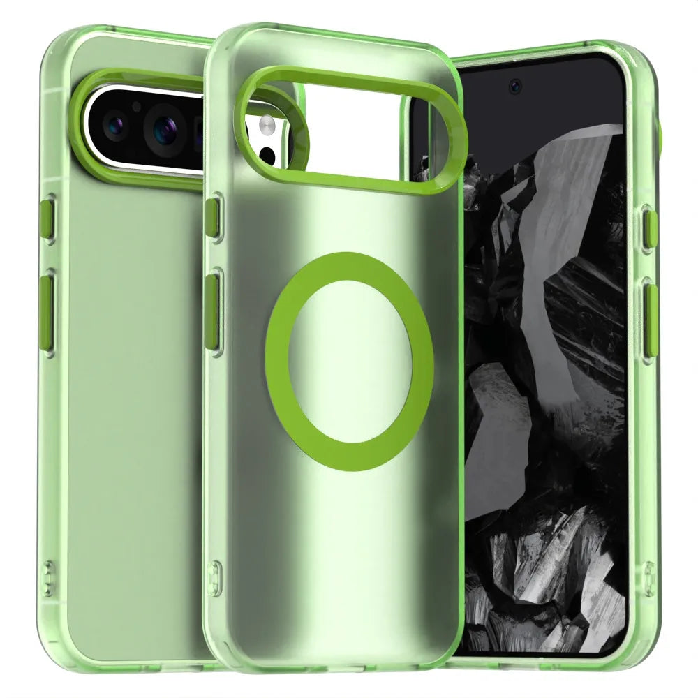Google Pixel 8 / 8A / 8 Pro / 9 / 9A / 9 Pro XL Case | Matte Clear Magnetic MagSafe Shockproof Frosted Armor Cover