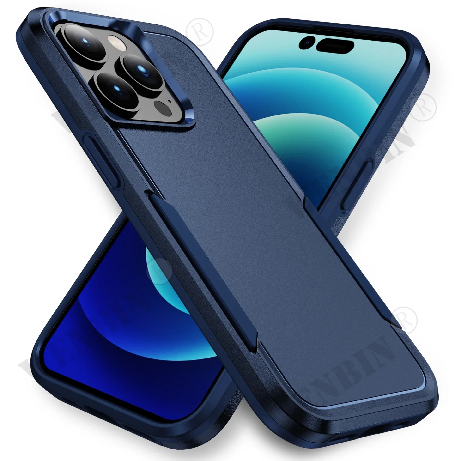 Dual-Layer Plain Plastic Phone Case | Anti-Fingerprint & Dustproof Half-Wrapped Cover for iPhone