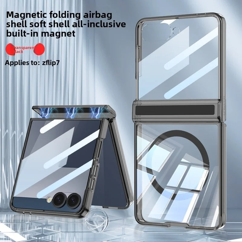 Soft Silicone Full-Coverage Case for Samsung Galaxy Z Flip 7 | Airbag, Magnetic & Magsafe Compatible