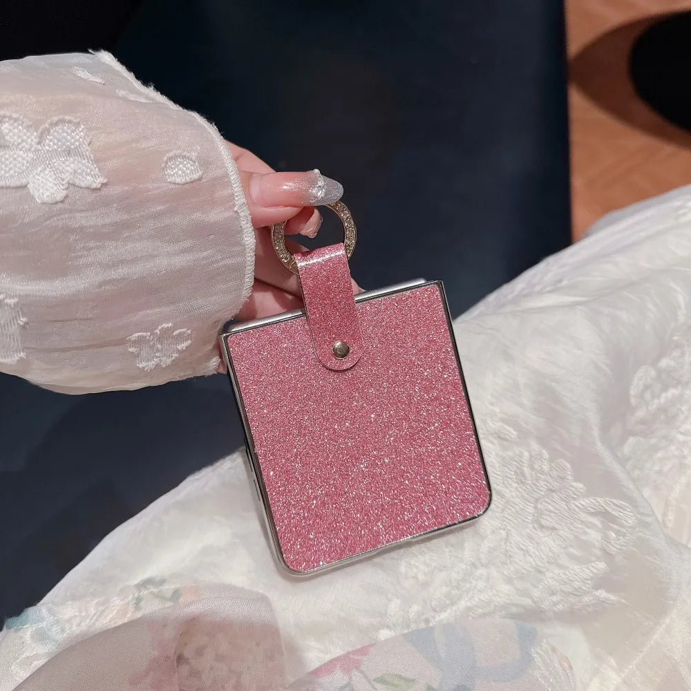 Samsung Galaxy Z Flip 7 / Z Flip 7 FE Case | Shimmering Glitter Full-Coverage Protective Ring Back Cover