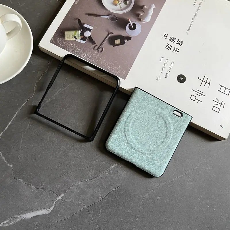 Luxury PU Leather Case for Samsung Galaxy Z Flip 7 | Magnetic & Wireless Charging Compatible