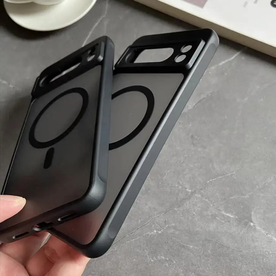 Google Pixel 6 / 6A / 6 Pro / 7 / 7A / 8 / 8A / 8 Pro / 9 / 9A / 9 Pro / 9 Pro XL Case | Matte Translucent Magnetic Wireless Charging Shockproof Half-Wrapped Cover