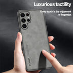 Samsung Galaxy S25/S24/S23 Ultra Plus Case | Luxury Sheepskin Leather Half-Wrapped Case