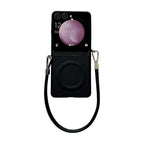 Samsung Galaxy Z Flip 7 Case | Luxury PU Leather Lanyard Magnetic Full-Coverage Protective Case