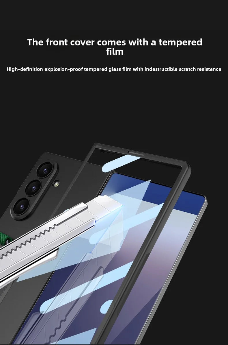 Samsung Galaxy Z Fold 7 Case | Hard Full-Coverage Protective Back Cover with Wrist Strap