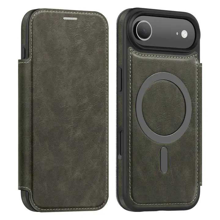 Magnetic Flip Wallet iPhone Case | RFID Blocking, Shockproof & Card Holder