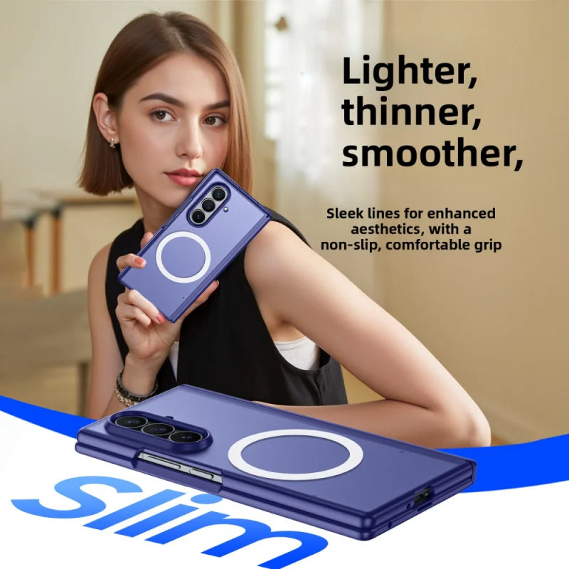 Samsung Galaxy Z Fold 7 Case | Hard Transparent Matte Magnetic Full-Coverage Protective Back Cover