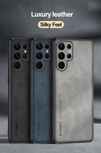 Samsung Galaxy S25/S24/S23 Ultra Plus Case | Luxury Sheepskin Leather Half-Wrapped Case