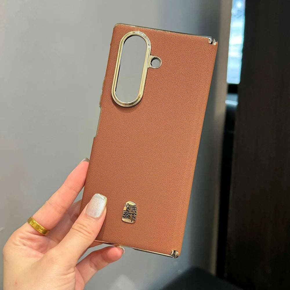 Samsung Galaxy Z Fold 7 Case | Luxury PU Leather Full-Coverage Protective Back Cover