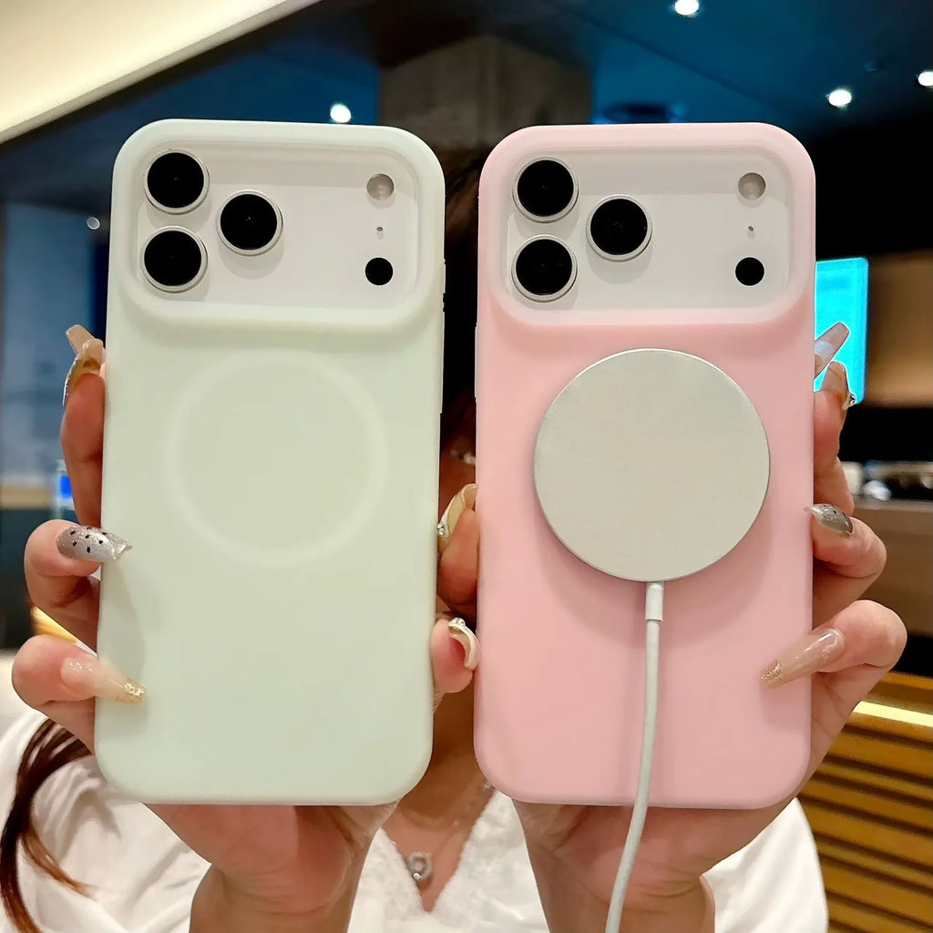 Jelly Candy Soft Silicone Magnetic Case for iPhone 11–17 Series | MagSafe Compatible Half-Wrapped Cover