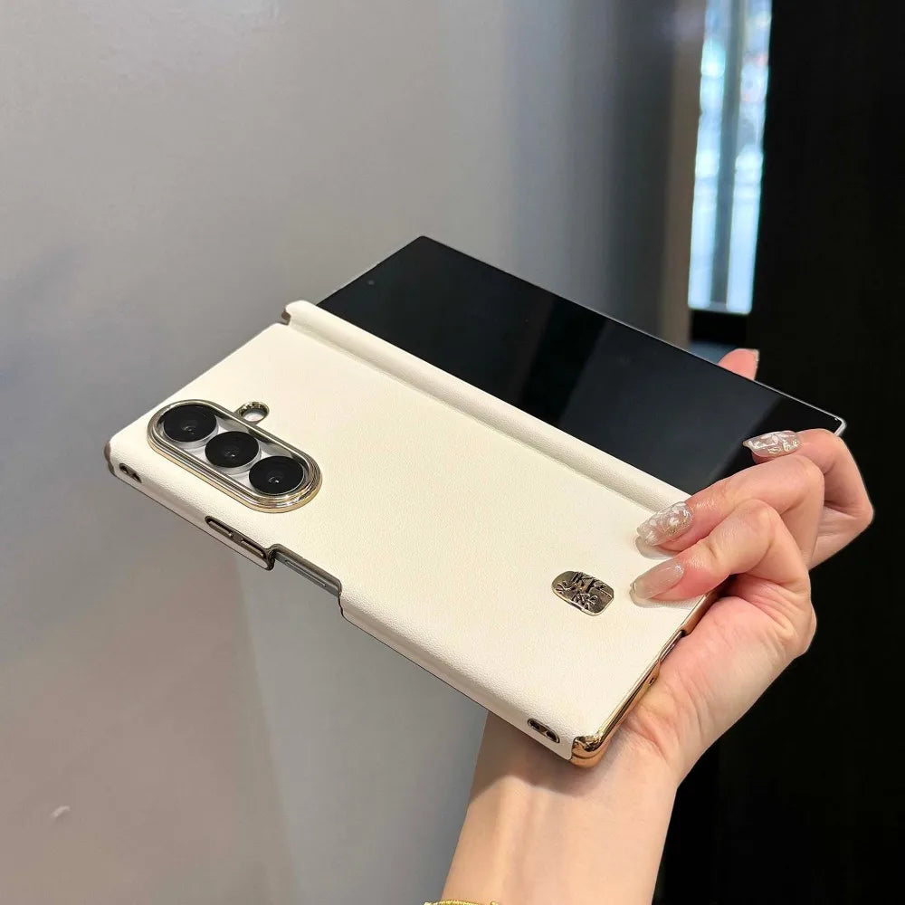 Samsung Galaxy Z Fold 7 Case | Luxury PU Leather Full-Coverage Protective Back Cover