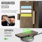 Luxury Magnetic PU Leather Wallet Case with Card & Cash Slots | Shockproof Flip Cover for iPhone
