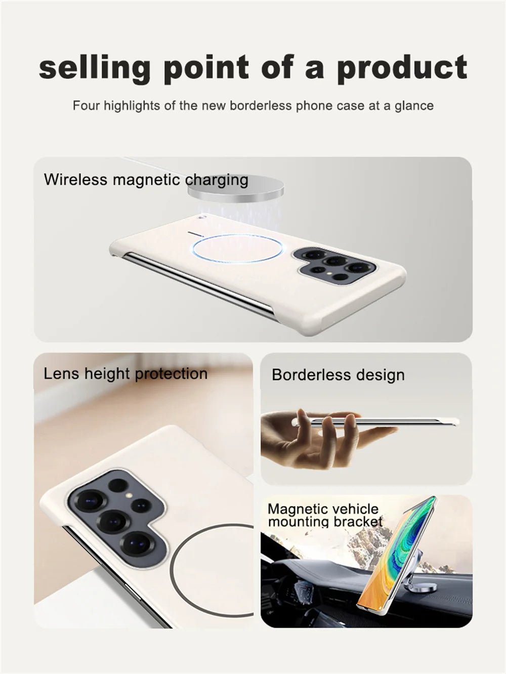 Ultra Slim Frameless Skin Feel Case for Samsung S22-S25 Series | Magnetic Protection Cover