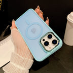 Translucent Matte Magnetic Case for iPhone 12–17 Series | MagSafe Compatible Camera Protection Cover