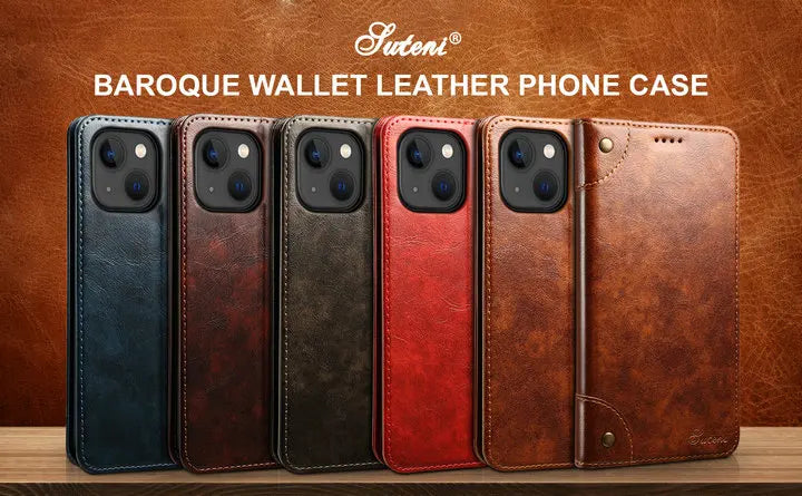Retro Leather Magnetic Wallet Case with Kickstand | Shockproof & Full Protection for iPhone 16 Series