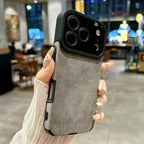 Luxury Fur Plush Leather Phone Case for iPhone 11–17 Series | Matte Camera Bumper Protection Cover