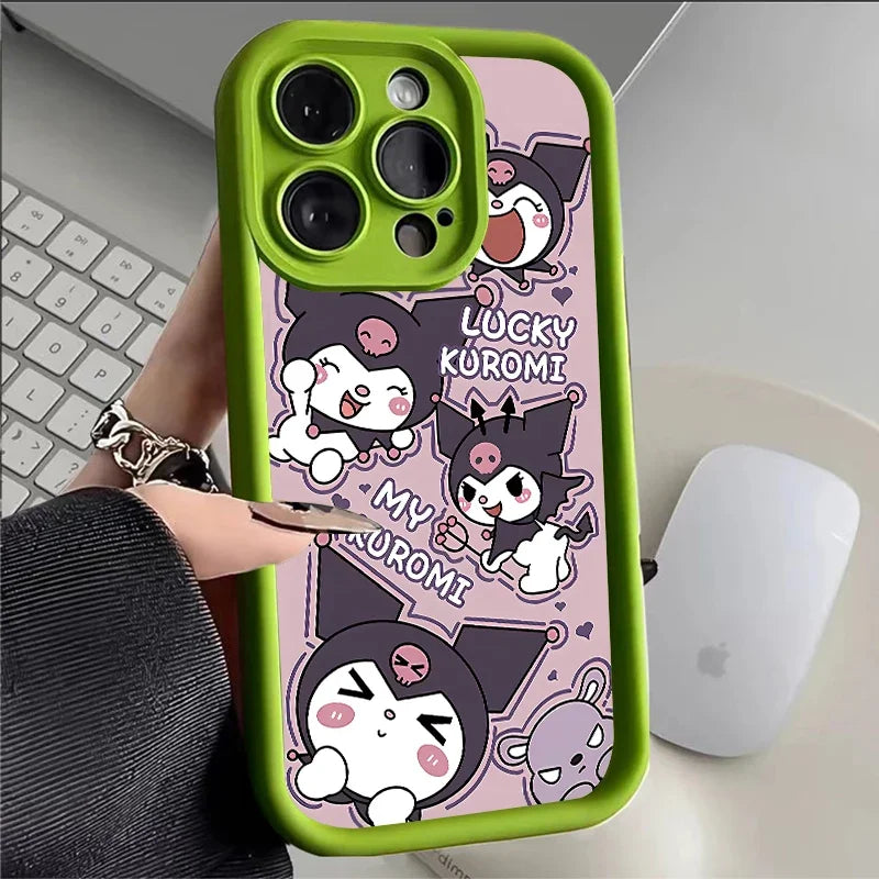 Full-Coverage Cartoon & Geometric iPhone Case | Shockproof & Anti-Fingerprint Protection