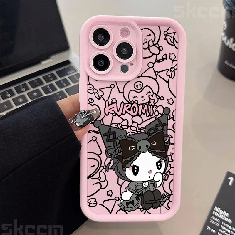 Half-Wrapped Cartoon & Pictorial TPU Phone Case | Anti-Fingerprint & Shockproof for iPhone